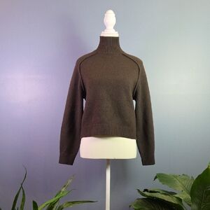 Classic Turtleneck Women's Sweater - Brown XS